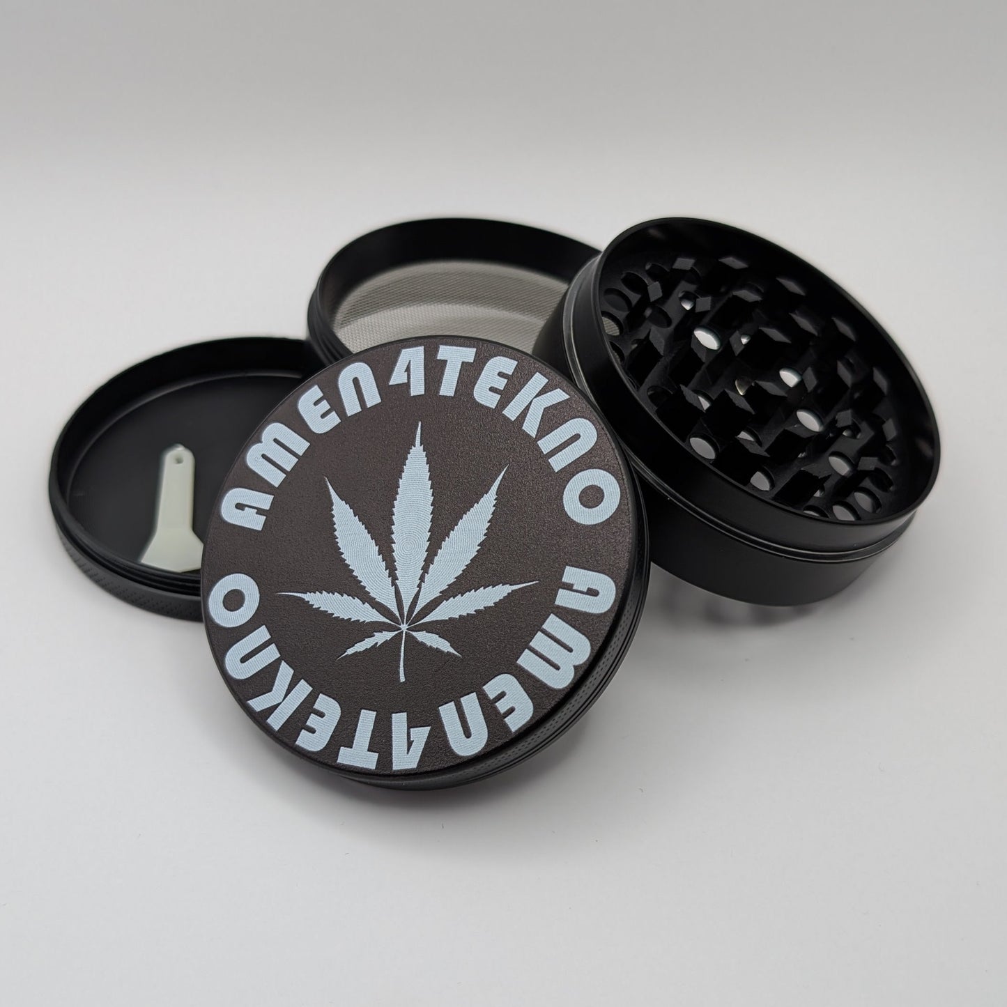 Amen4Tekno Ganja Leaf Logo Tobacco Grinder