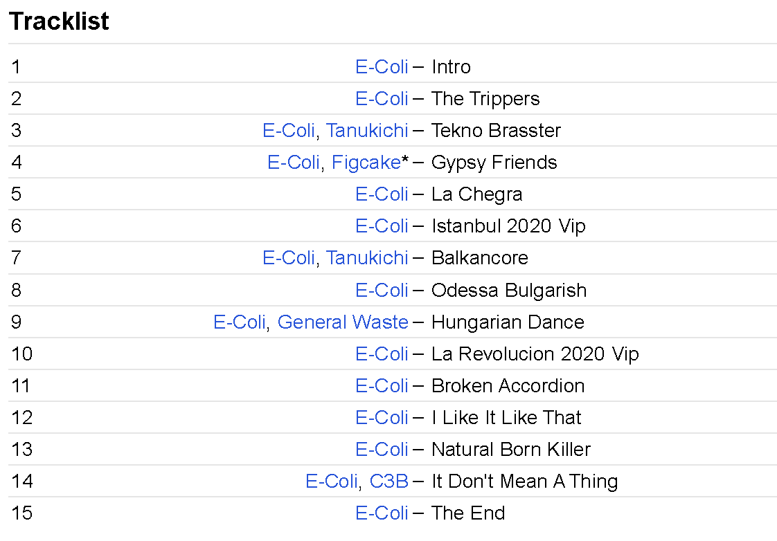 The Mariachi - E-Coli - CD Album