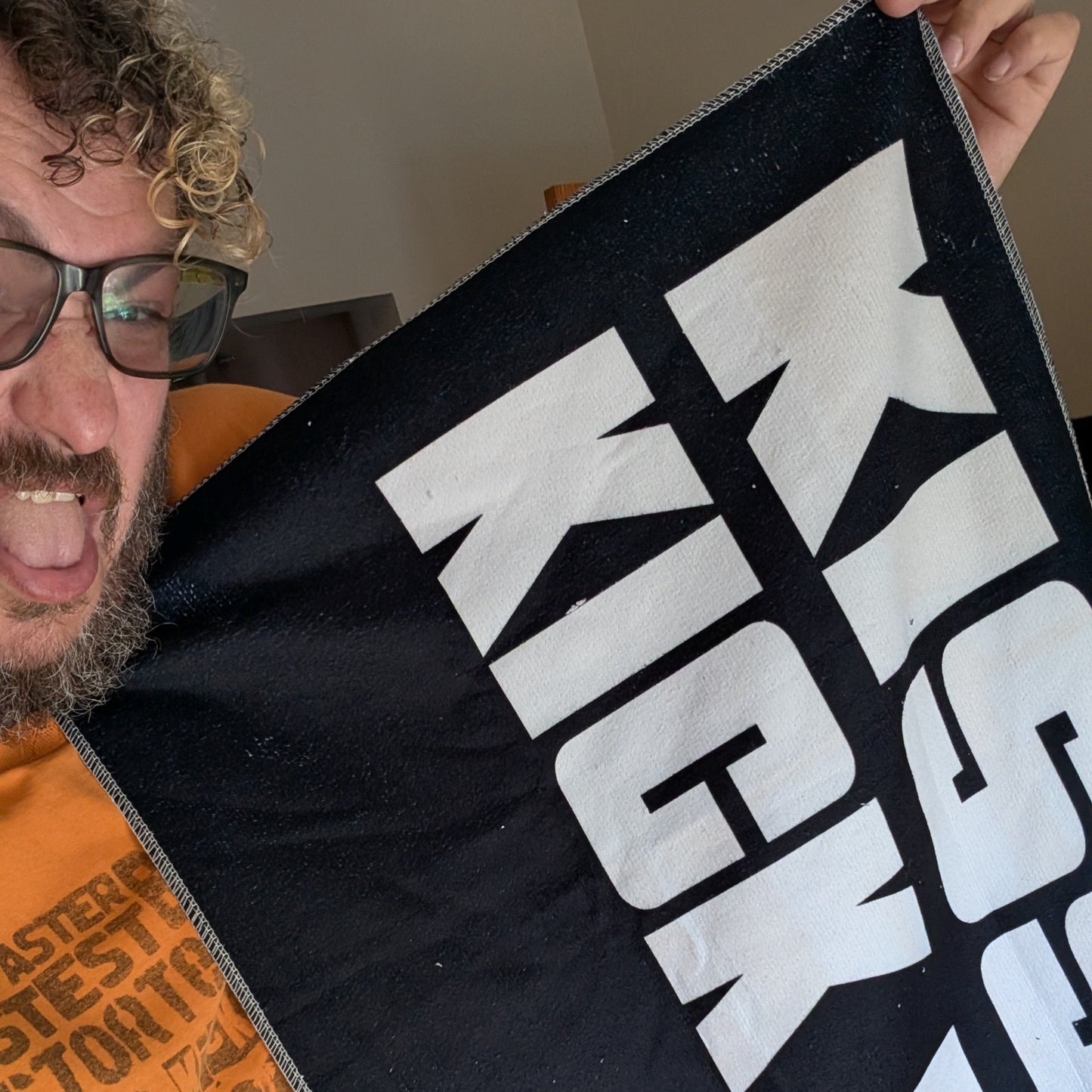 Kiss My Kickdrums Amen4tekno Gig Towel