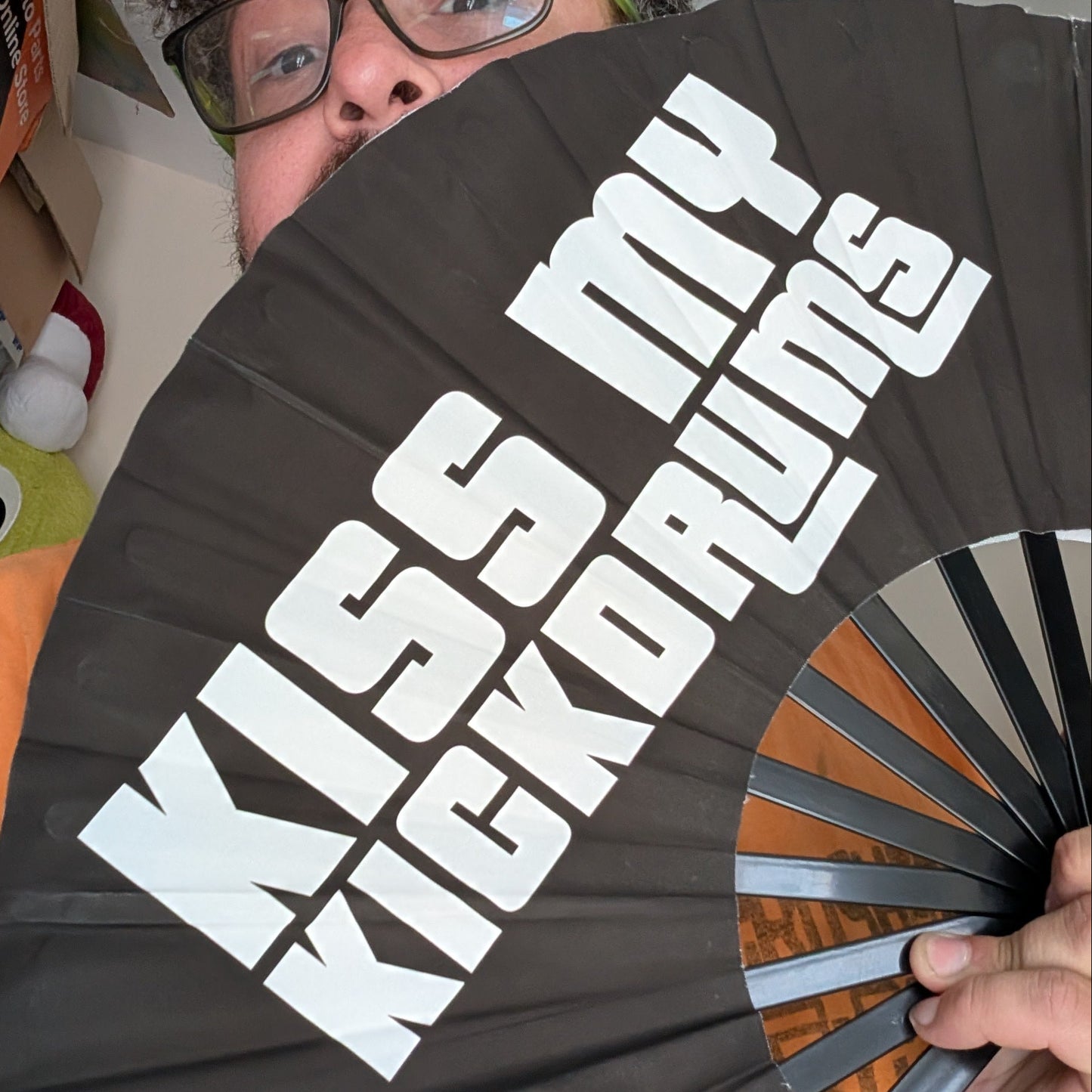 Amen4tekno Kiss My Kickdrums Hand Held 2 ft Fan