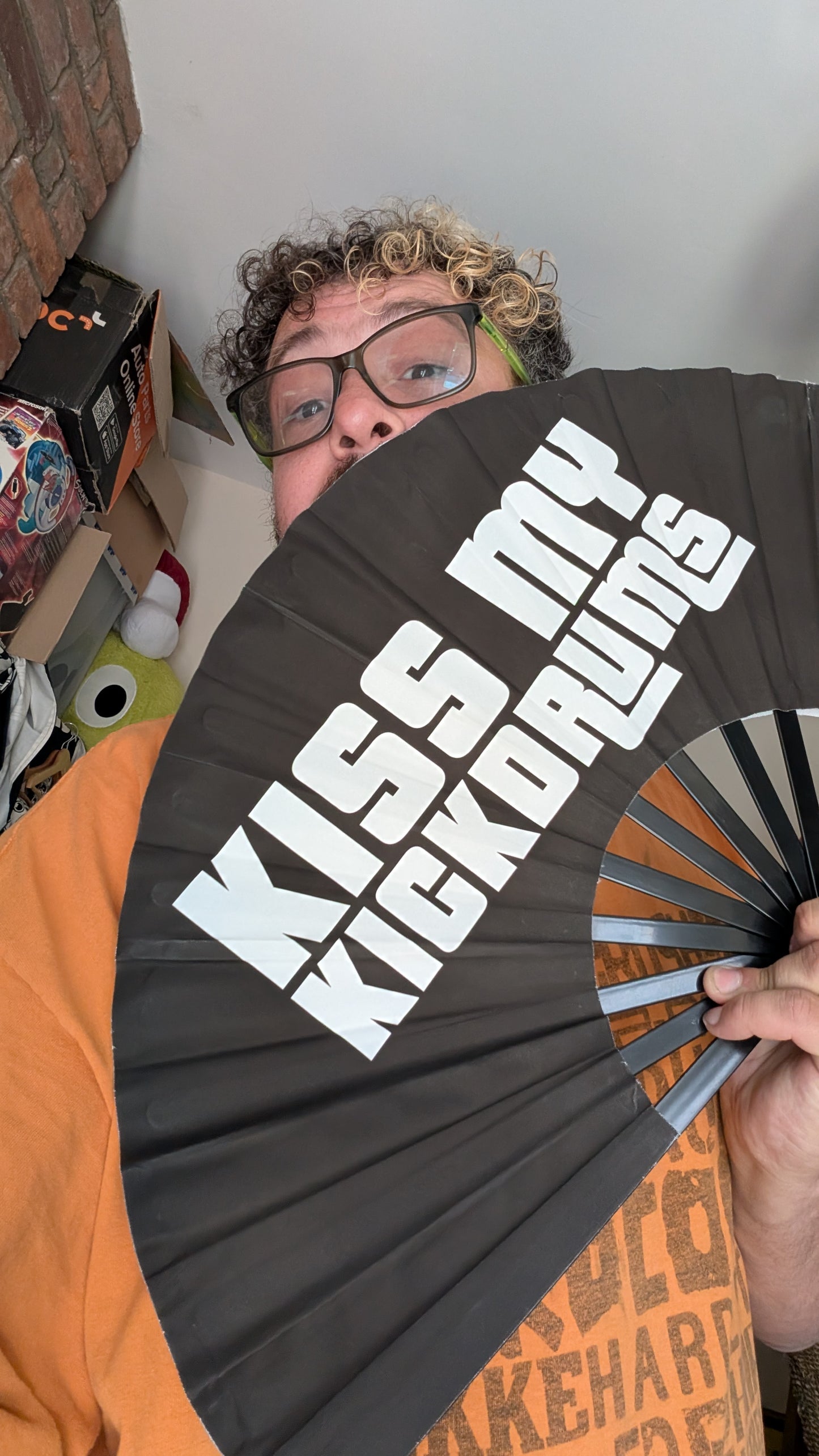 Amen4tekno Kiss My Kickdrums Hand Held 2 ft Fan