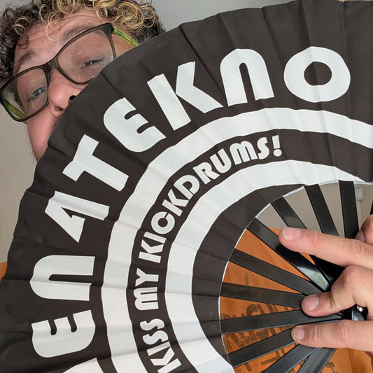 Amen4tekno Kiss My Kickdrums Hand Held 2 ft Fan