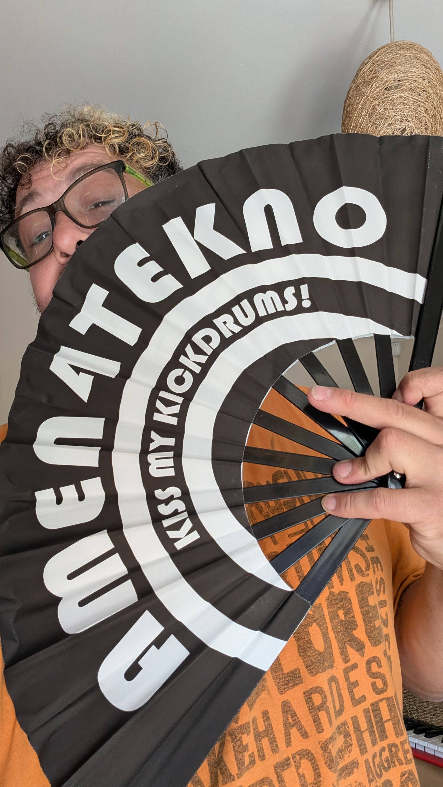 Amen4tekno Kiss My Kickdrums Hand Held 2 ft Fan